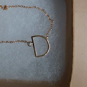 Anthropologie Delicate Monogram Necklace Letter D